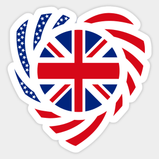 British American Multinational Patriot Flag (Heart) Sticker